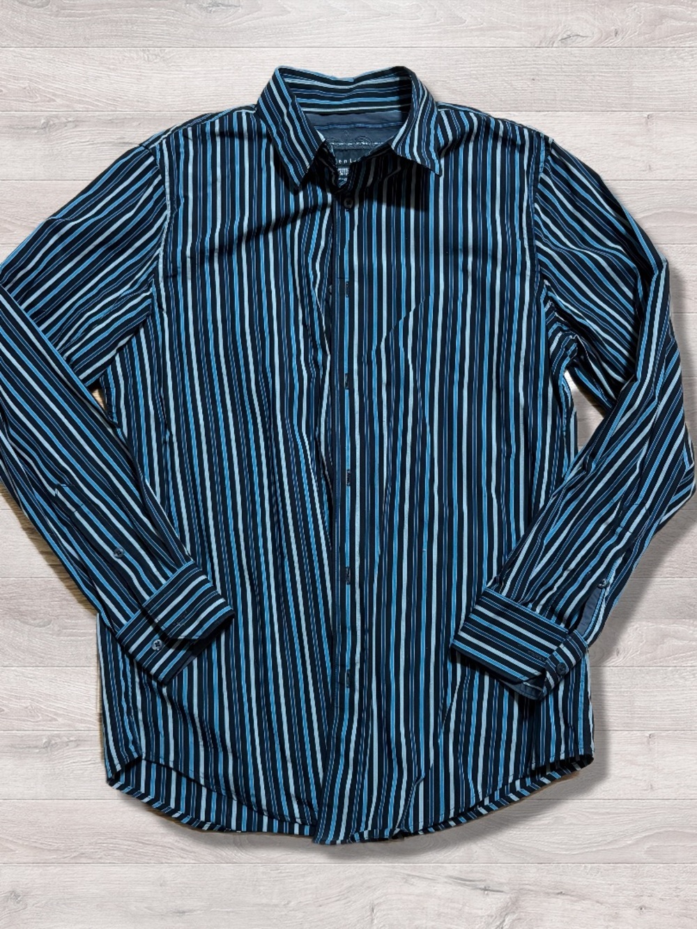 Y2K 2000s Attention Grunge Striped Button Down Preppy Shirt Men’s Medium